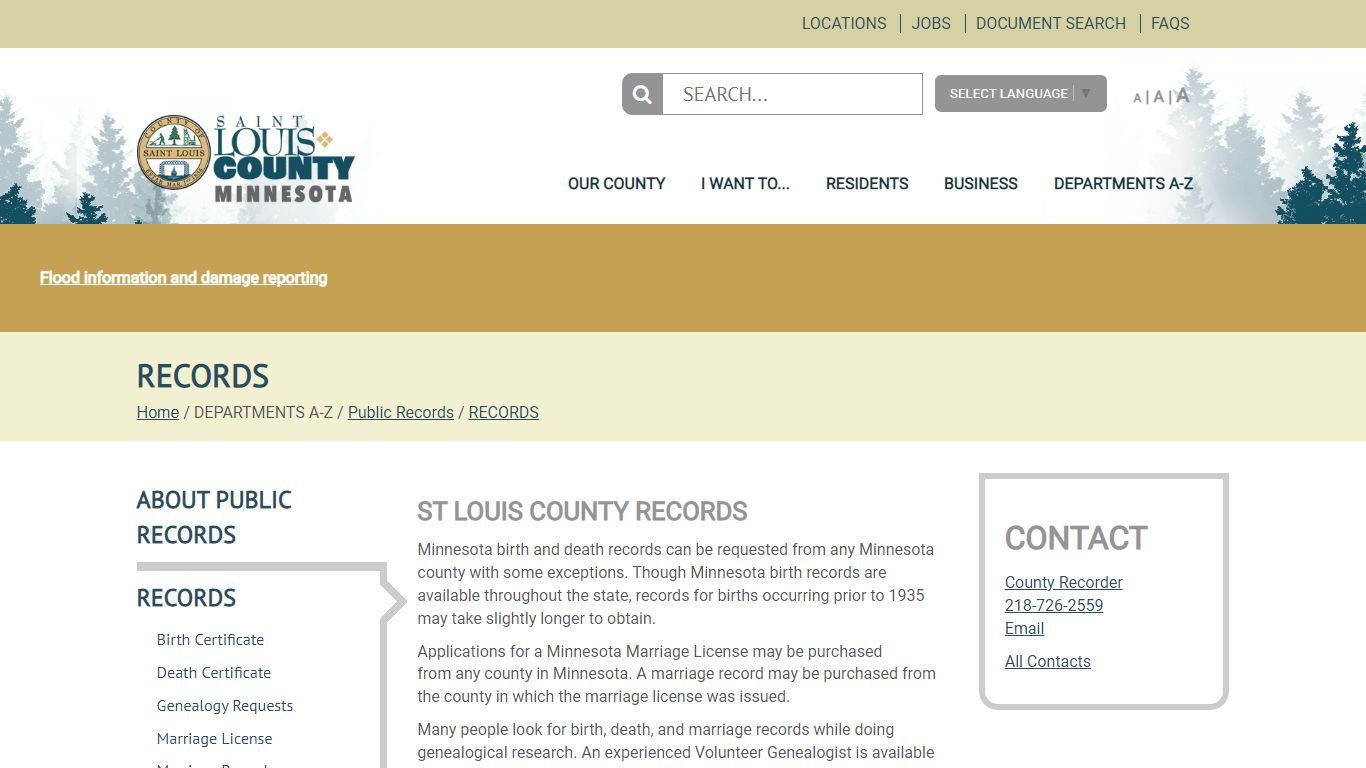 RECORDS - St. Louis County MN